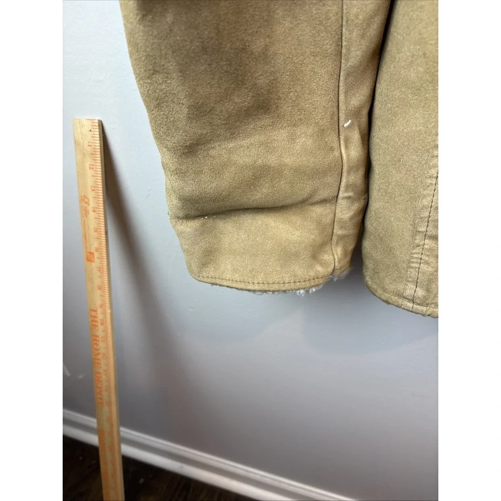 Vintage Sears Western Outdoor Wear Sherpa Suede Jacket Size Medium 1970s‎